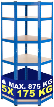 Scaffale Angolare FLINT in Metallo blu,100x80x180 cm