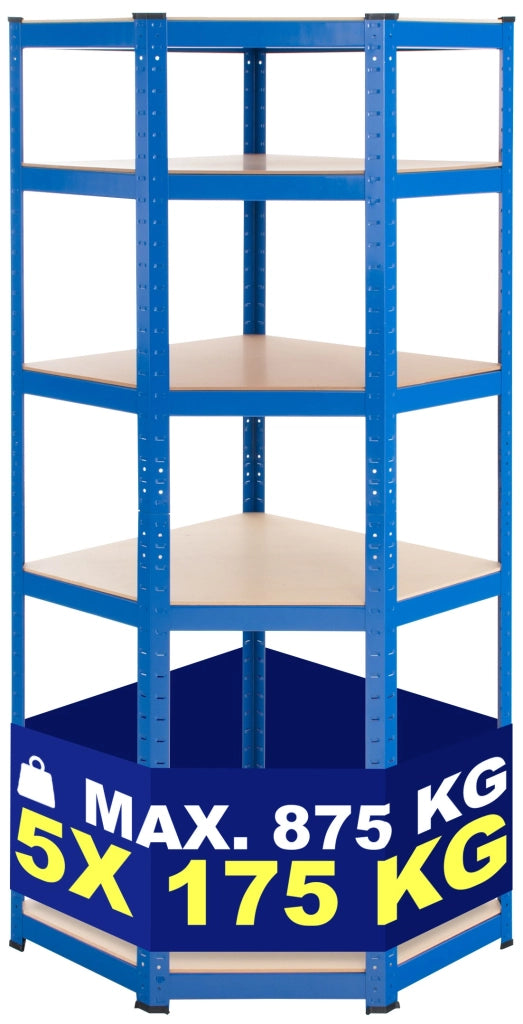 Scaffale Angolare FLINT in Metallo blu,100x80x180 cm