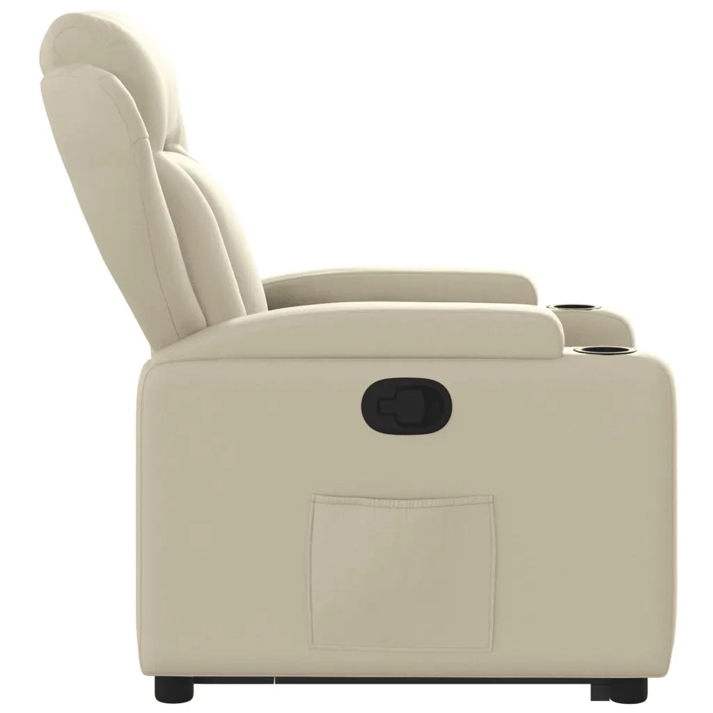 Poltrona Alzapersona Reclinabile Crema in Similpelle 3204545