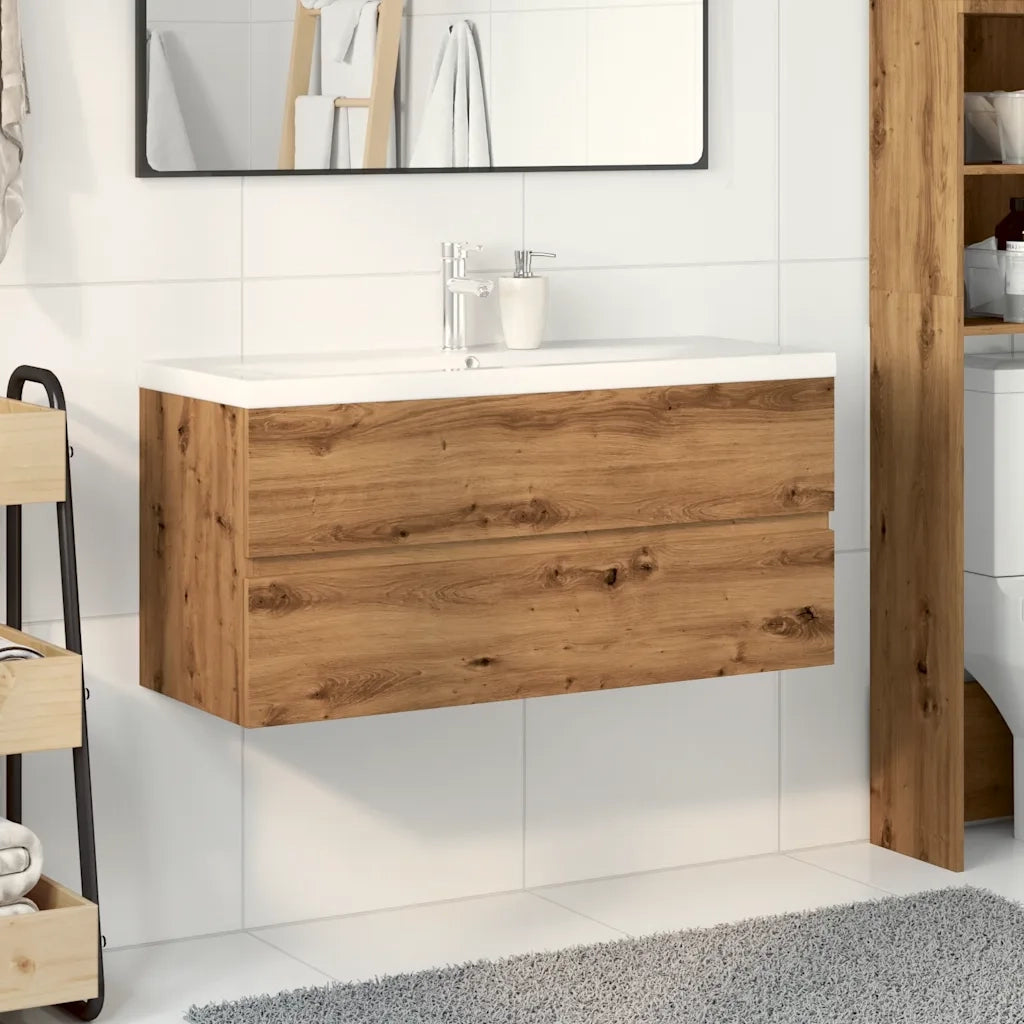 Mobile con Lavabo Integrato Rovere Artigianale 3328928