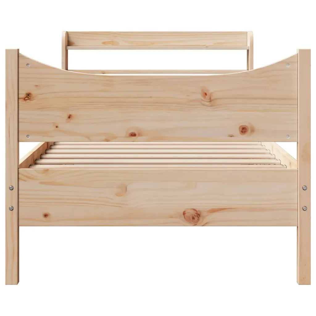 Giroletto con Testiera 75x190 cm in Legno Massello di Pino 3307068