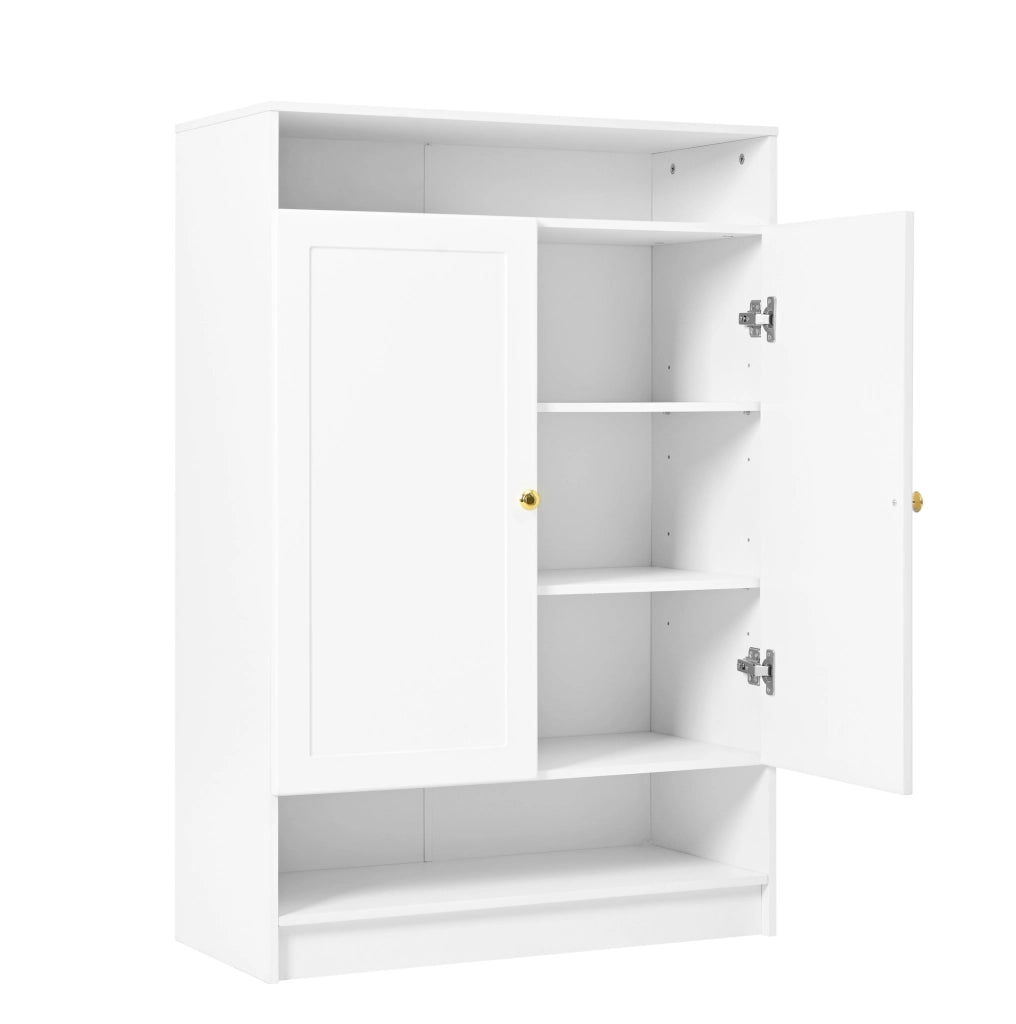 Scarpiera 73x34x109 cm con ripiani regolabili; bianca