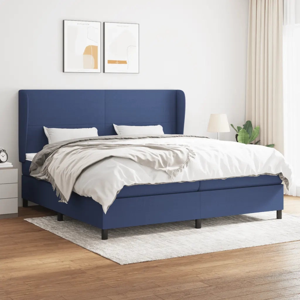 Giroletto a Molle con Materasso Blu 200x200 cm in Tessuto cod mxl 59019