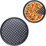 Piatto per Pizza in Acciaio di Carbonio - Antiforfora - Leggero - 24,5cm - Mantenimento della Forma Perfetto