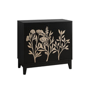 Credenza con 2 ante e ripiano regolabile; per soggiorno; cucina; in MDF; nero
