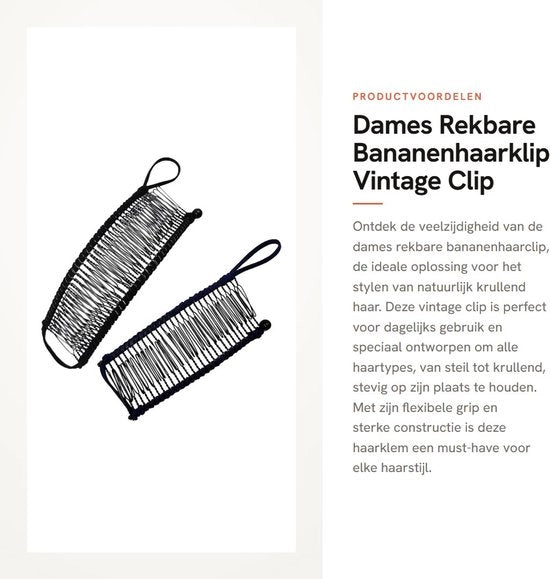 Clip per capelli in pelle di cavallo vintage - 2 pezzi - Resistenti - Adatti a tutti i tipi di capelli - Presa flessibile - Ferro per capelli