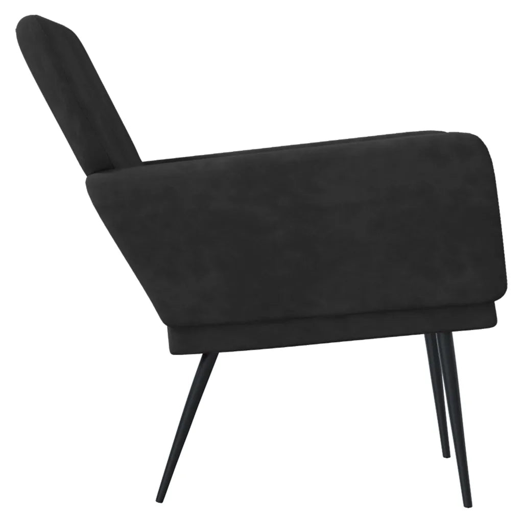 Poltrona Nera 62x79x79 cm Velluto cod mxl 32589