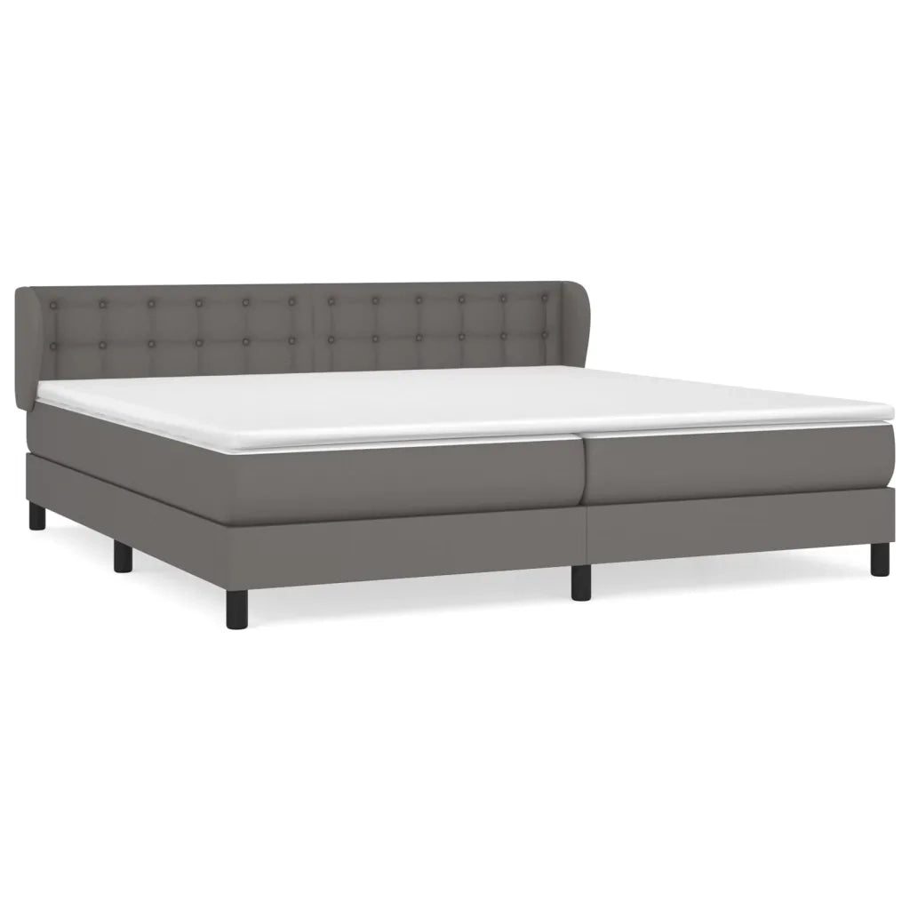 Giroletto a Molle con Materasso Grgio 200x200 cm in Similpelle
