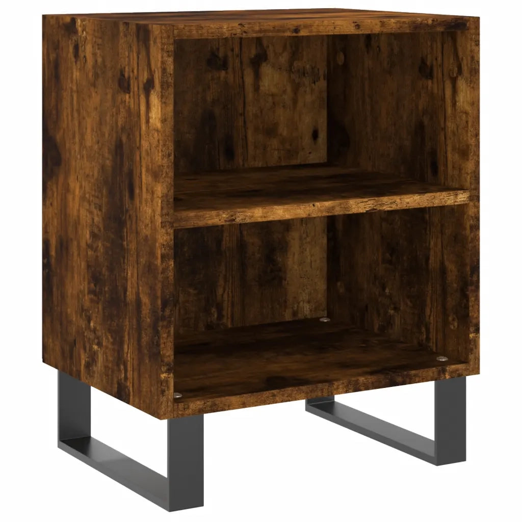 Comodino-Tavolino da notte Rovere Fumo 40x30x50 cm in Legno Multistrato