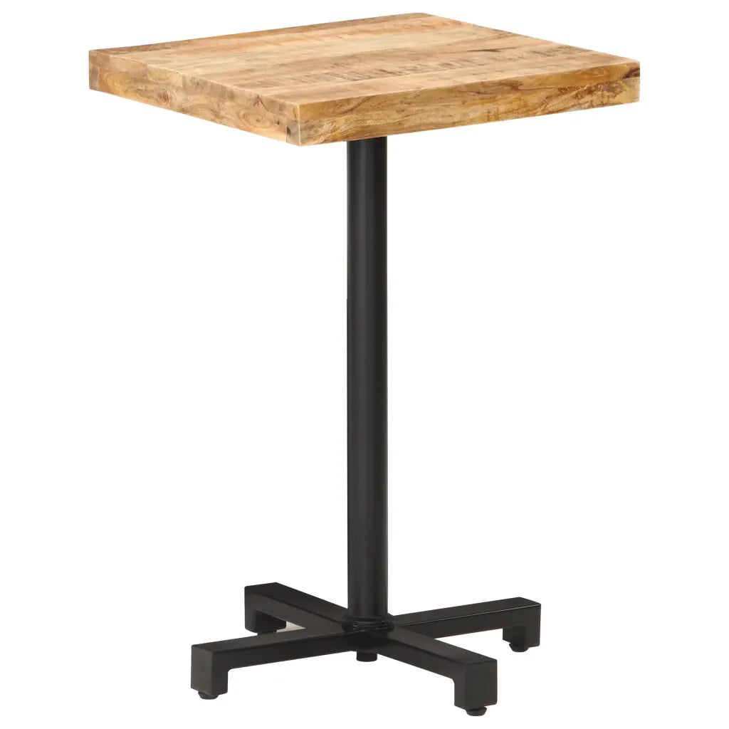 Tavolino da Bistrot-Tavolino da Salotto Quadrato 50x50x75 cm Legno di Mango Grezzo