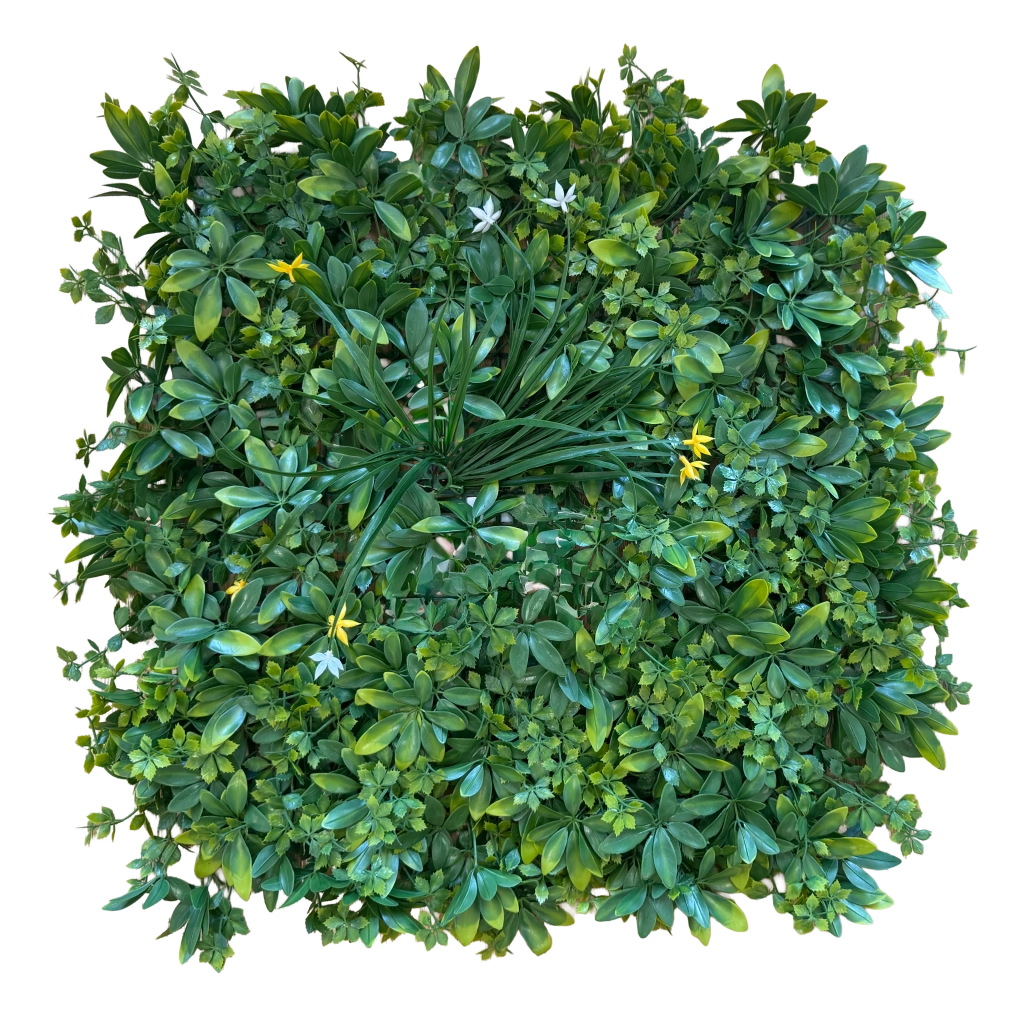 Pannelli Verde Verticale 50×50 cm Ultra-realistici e folti, per interno/esterno GIARDINO MISTO - Eternal Parquet