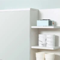 kleankin Specchiera Bagno a Parete con Anta e 3 Ripiani Laterali in Legno, 60x18x50cm, Bianco