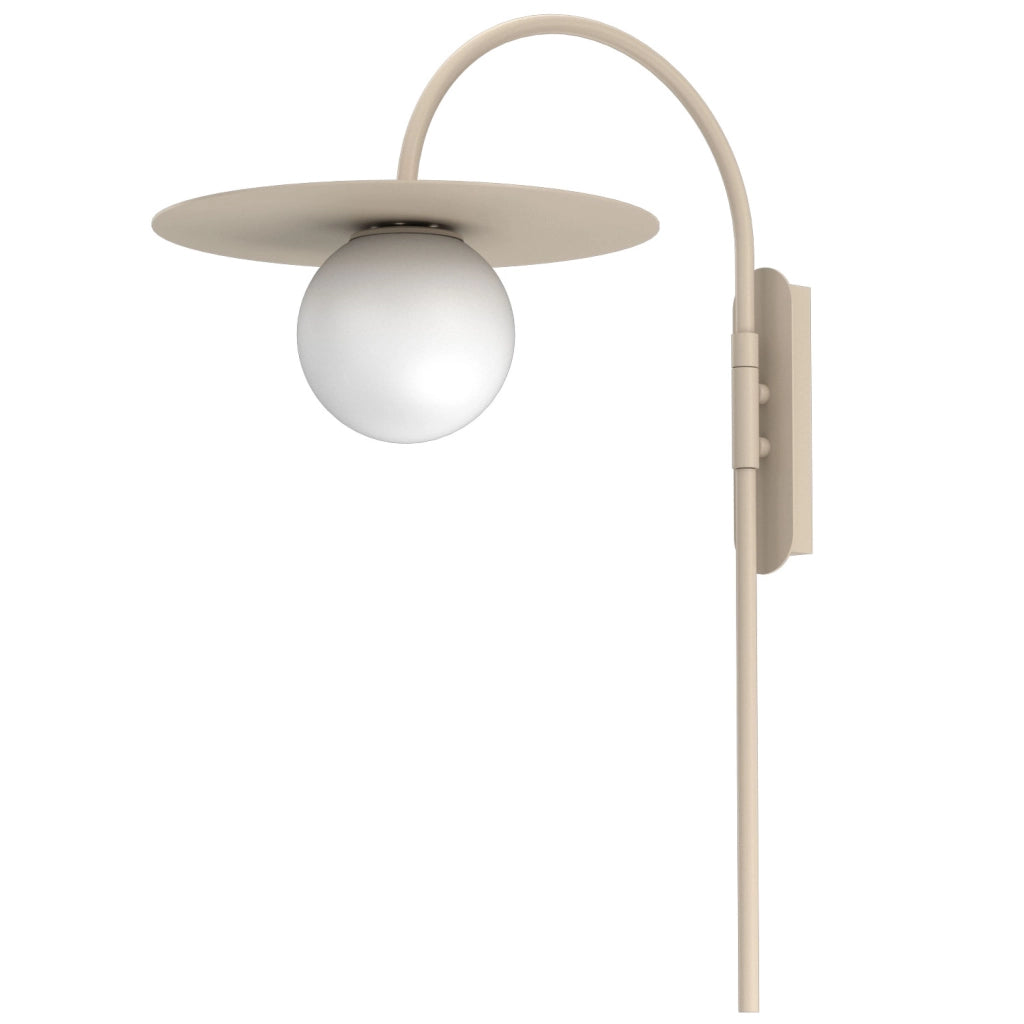 Applique decorativa Flat beige sfera bianca E27 Luminex