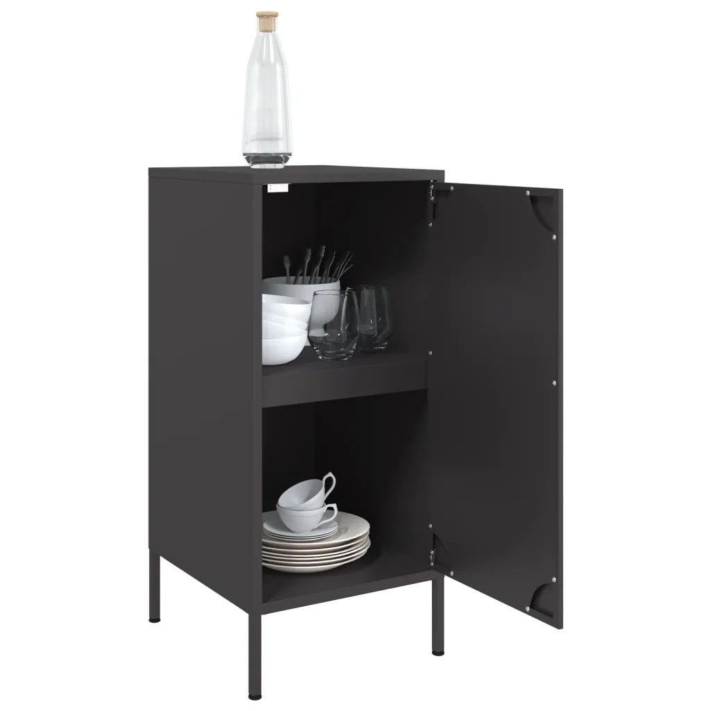 Credenze 2 pz | Madia | Buffet da pranzo | Armadio da pranzo Nere 36x39x79 cm in Acciaio