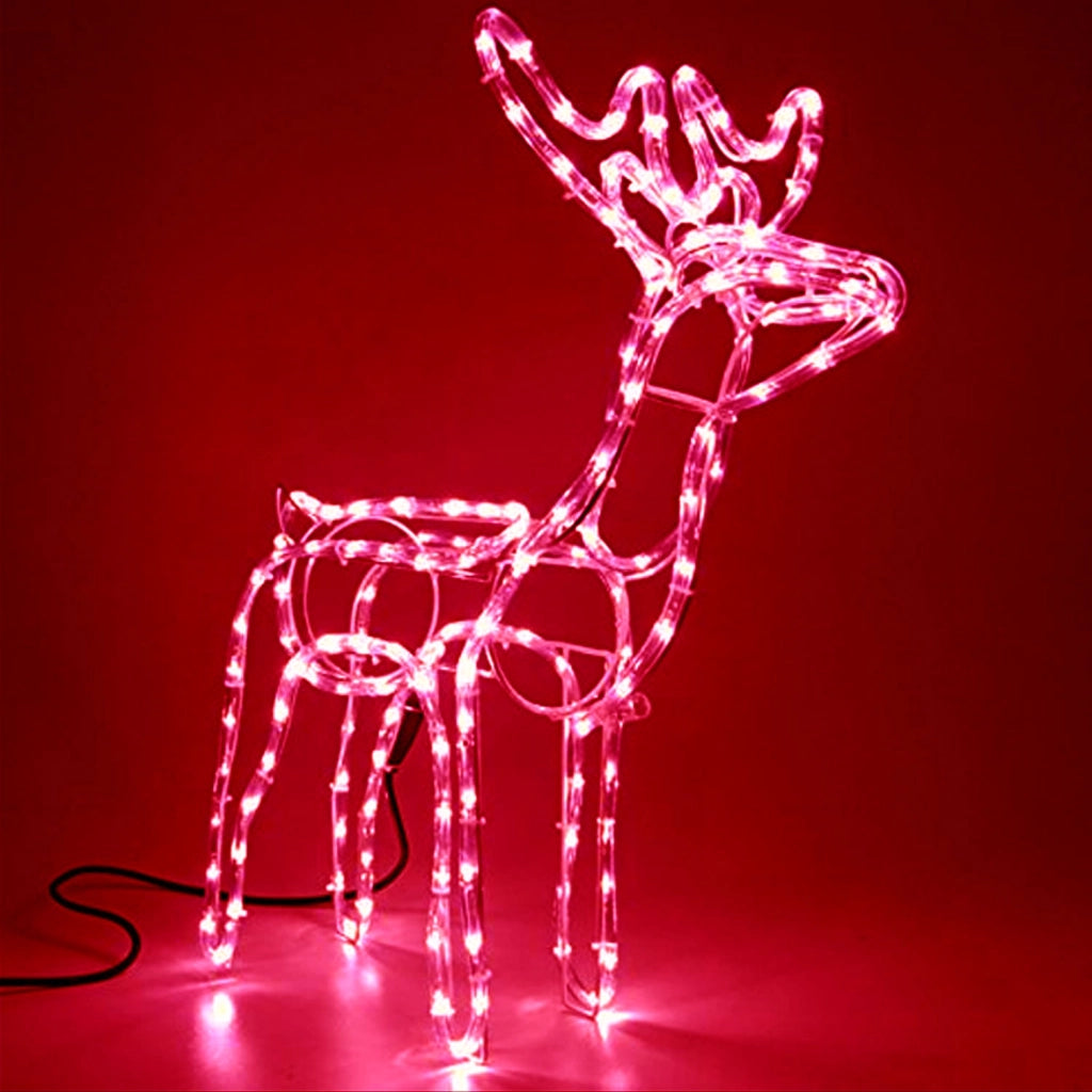 RENNA LUMINOSA DI NATALE A LED NATALIZIA DECORAZIONE LUCI ESTERNO CON MOVIMENTO Rosso