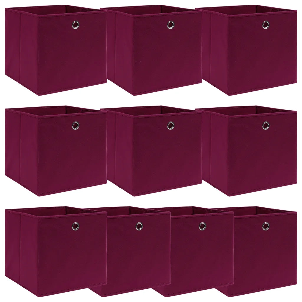 Scatole 10 pz Rosso Scuro 32x32x32 cm in Tessuto cod mxl 41161
