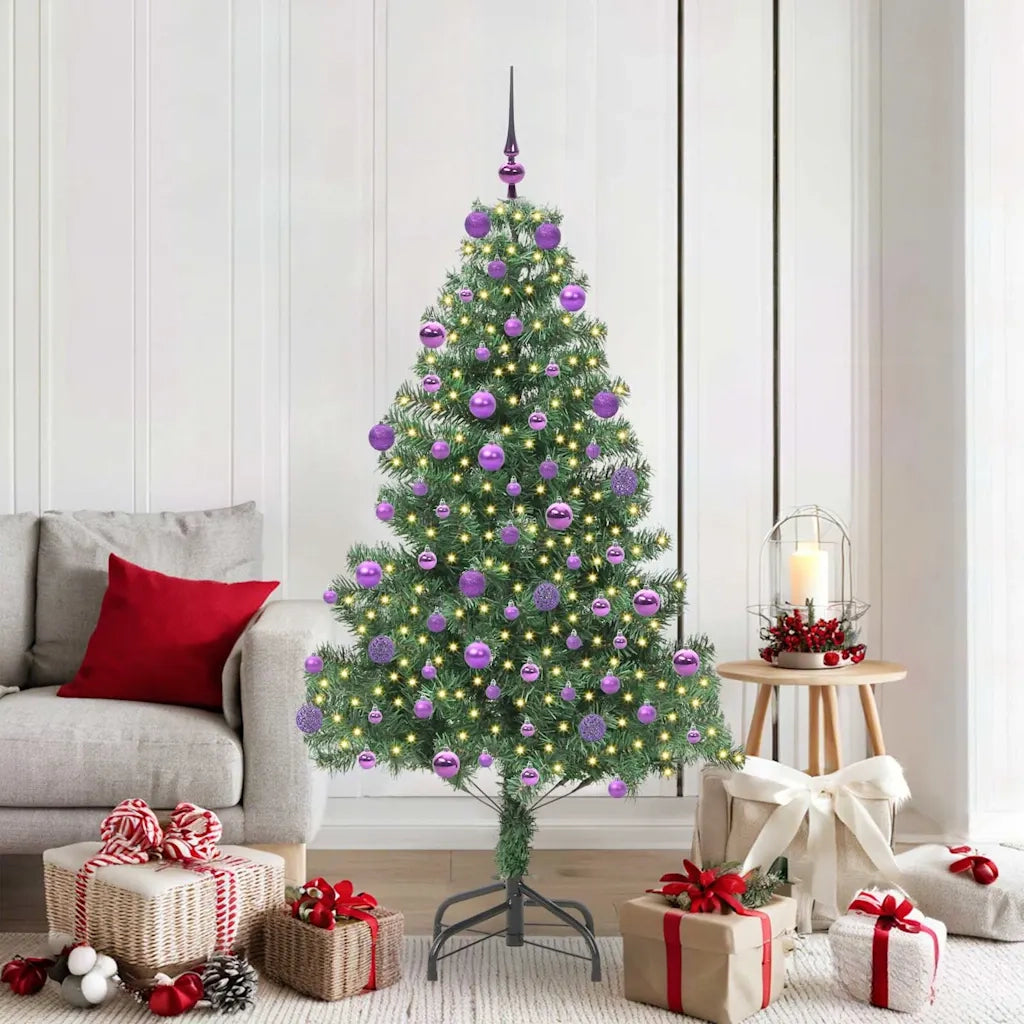 Albero di Natale | Decorazioni natalizie con 300 LED con supporto Verde 180 cm PVC