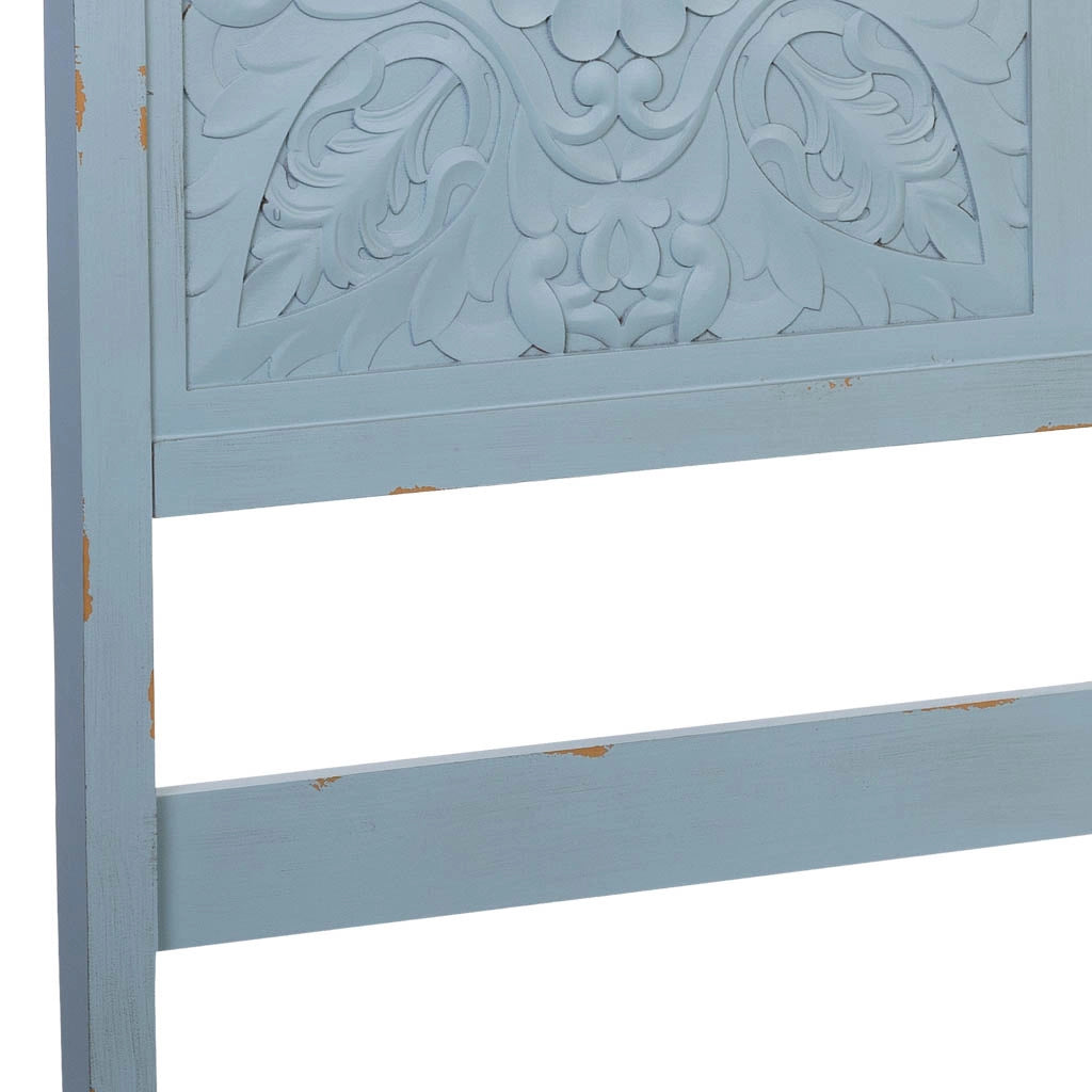 Testiera in legno blu 150x7x130h cm
