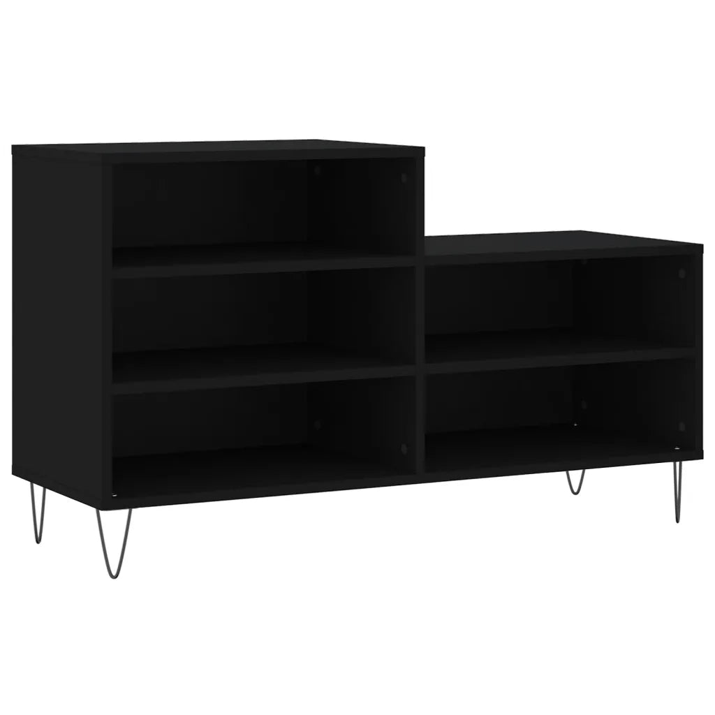 vidaXL Scarpiera Nera 102x36x60 cm in Legno Multistrato