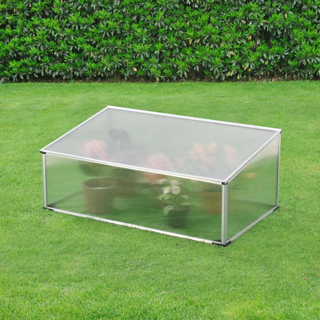 Mini Serra da Balcone/Terrazza per Piante Box Traslucido in Policarbonato 60 x 100 x 30/40 cm Protezione Piantine con