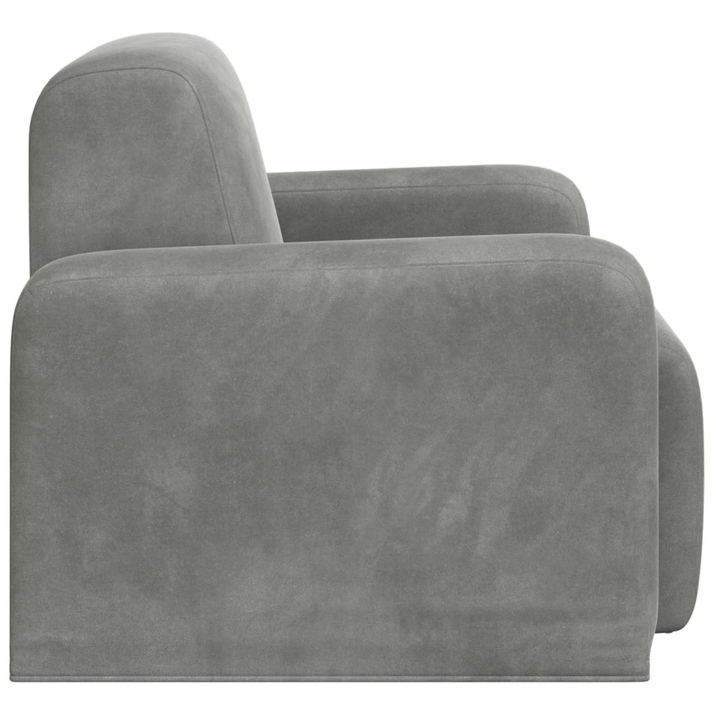 Poltrona-Divano Sedia-Poltroncina Grigio Chiaro Velluto 896214