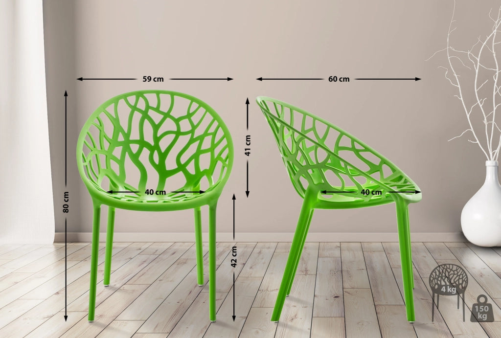 Set 4 sedie da giardino HOPE verde