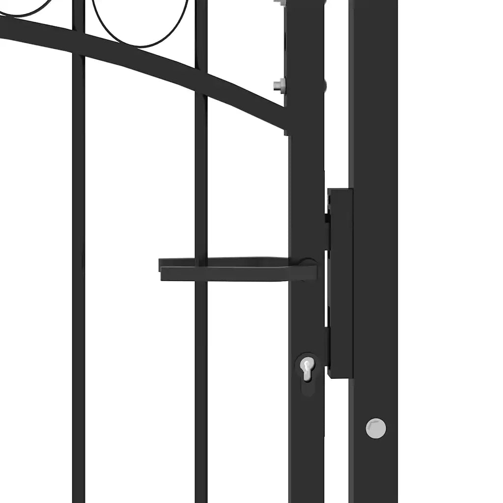 Cancello per Recinzione ad Arco in Acciaio 100x150 cm Nero 146370