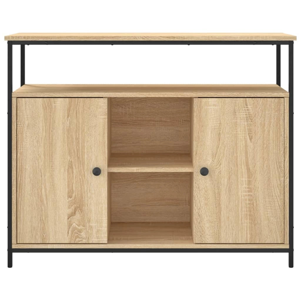 Buffet credenza cassettiera armadio mobile contenitore organizer cucina soggiorno rovere Sonoma 100 x 35 x 80 cm legno ingegnerizzato marrone 02_0031462