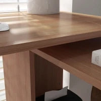 Scrivania Computer PC Angolare con Design a L Girevole a 5 Ripiani per Casa e Ufficio, Tavolo da Pranzo in Legno, 120x110x74.5 cm