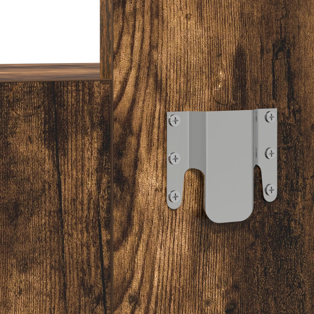 Tavolo da Toeletta Appeso al Muro Rovere Affumicato 83x40x70 cm