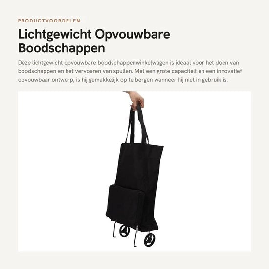 Carrello di Supermarket Leggero - Riutilizzabile - Opaco - Grande Spazio di Stoccaggio - Borsa Riutilizzabile - Design Compatto - Carrello di Supermarket Portatile 

Opaco: 
 Opaco is a Dutch word that means 'foldable' or 'collapsible'.