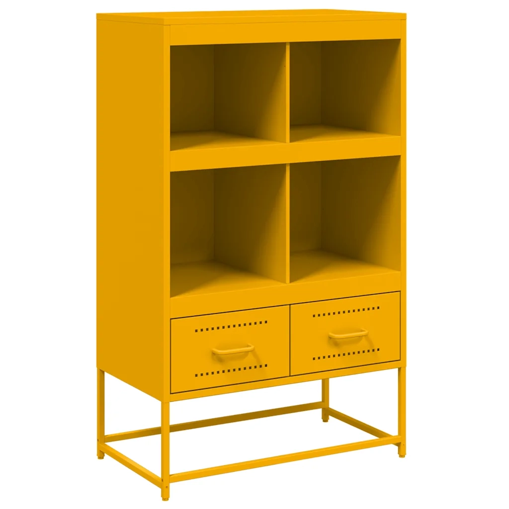 Credenza Giallo Senape 68x39x111,5 cm in Acciaio