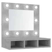 Armadio a specchio con illuminazione a LED 60 x 31,5 x 62 cm grigio 02_0006673