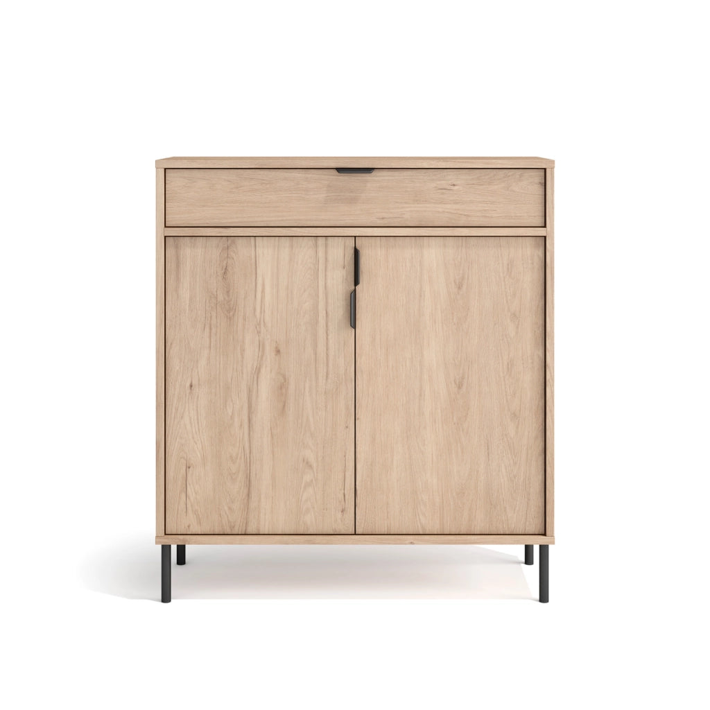 Scarpiera Herdasa effetto rovere chiaro gambe grafite 89x80x29