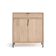 Scarpiera Herdasa effetto rovere chiaro gambe grafite 89x80x29