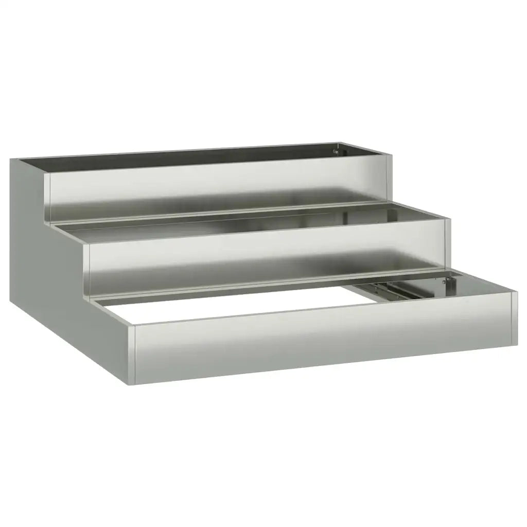Fioriera moderna da giardino per esterni 90 x 90 x 35 cm in acciaio zincato argento codice 02_0052053.