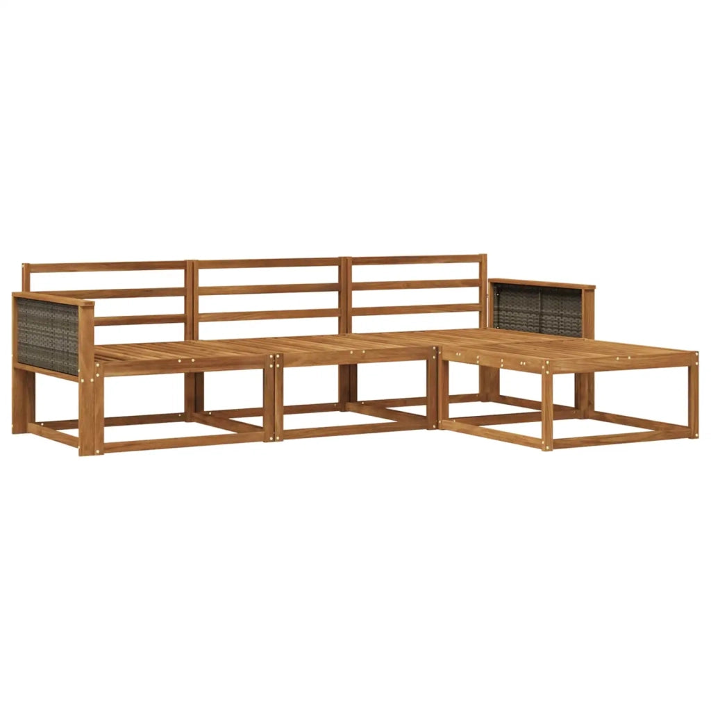 Set di divani da esterno 4 pz Naturale Legno di Acacia Massello 3382457