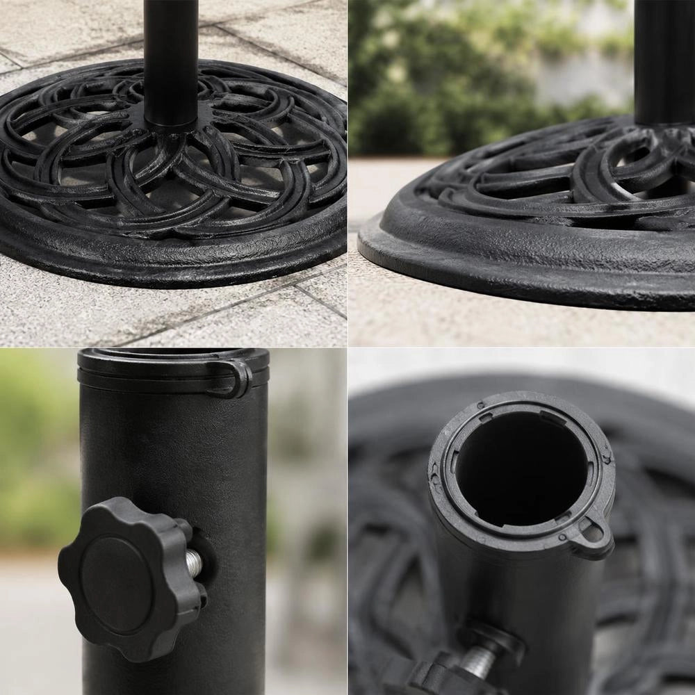 Black Parasol Base, 44x44x31 Cm, Cast Iron
