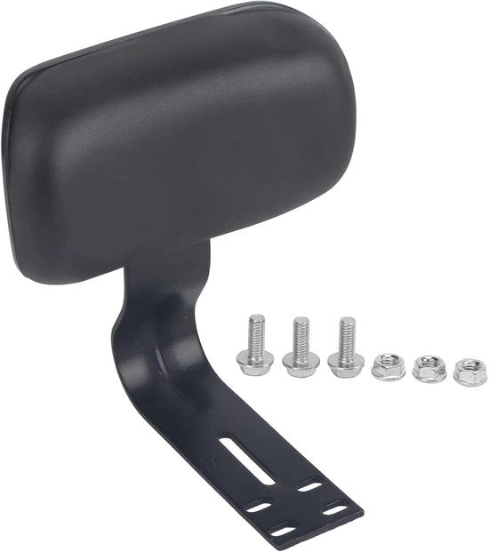 Sella e Porta per Biciclette Elettriche, Sella Comfort con Poggiatesta in Pelle Nera, Porta Passaggi con Piattaforma in Acciaio