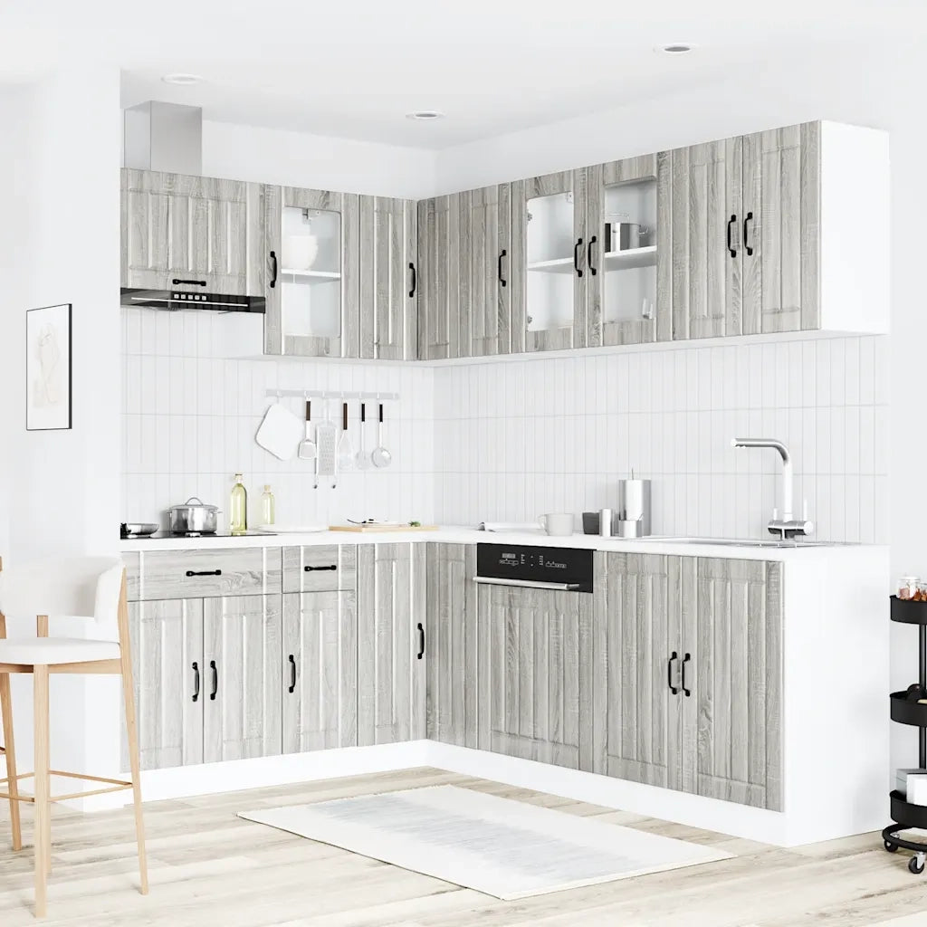 vidaXL Set Mobili da Cucina 11 pz Lucca Grigio Sonoma in Truciolato
