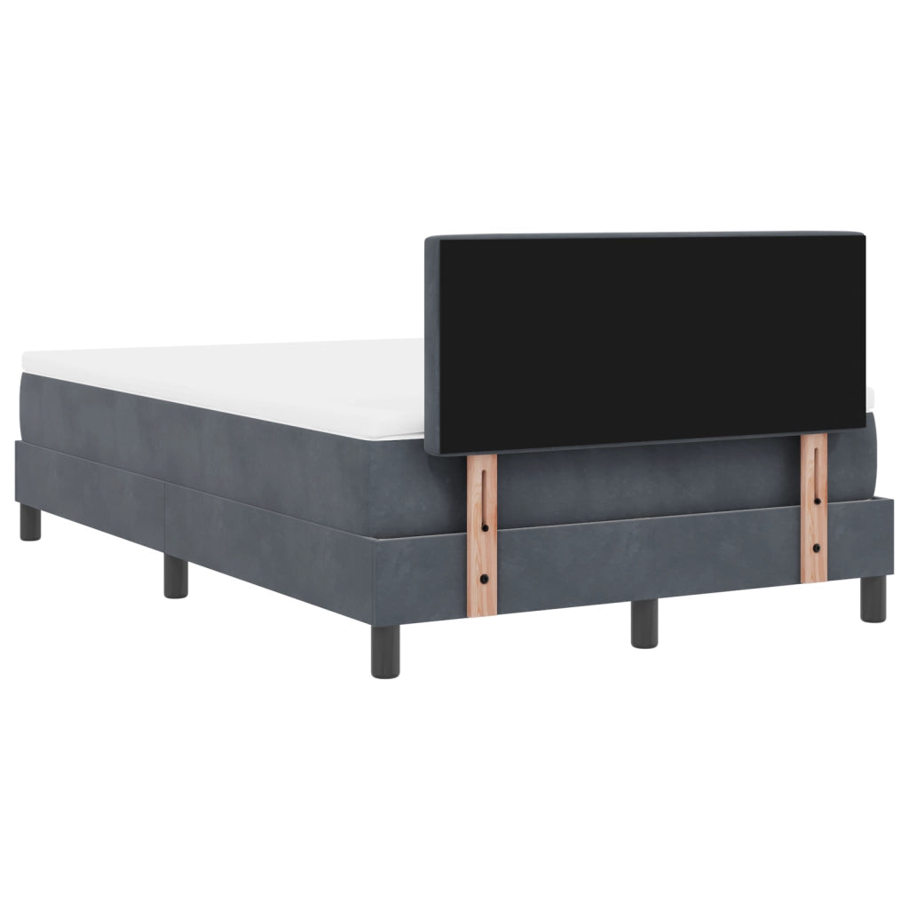 Letto Box Spring con Materasso Grigio Scuro 120x200 cm Velluto