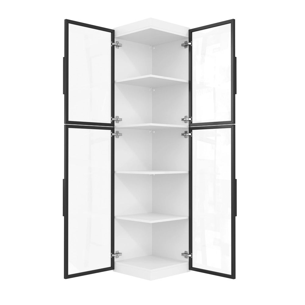 Vetrina con LED ¨C Xylo ¨C Acrilico Trasparente, 5 Ripiani, Ante Doppie, 170 cm