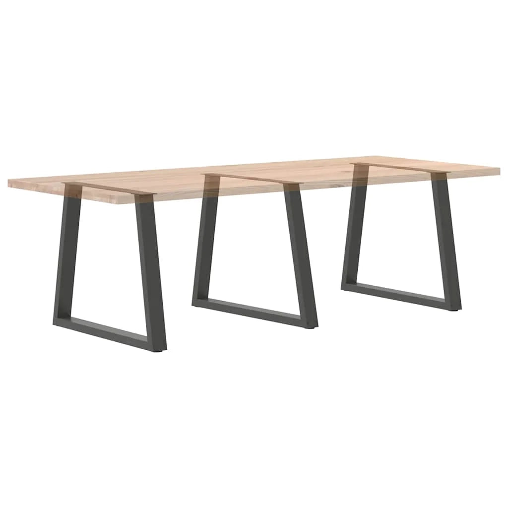 Set di 3 gambe per tavolo da pranzo moderne e geometriche 80 x 73 cm con piedini regolabili in acciaio antracite 02_0056878