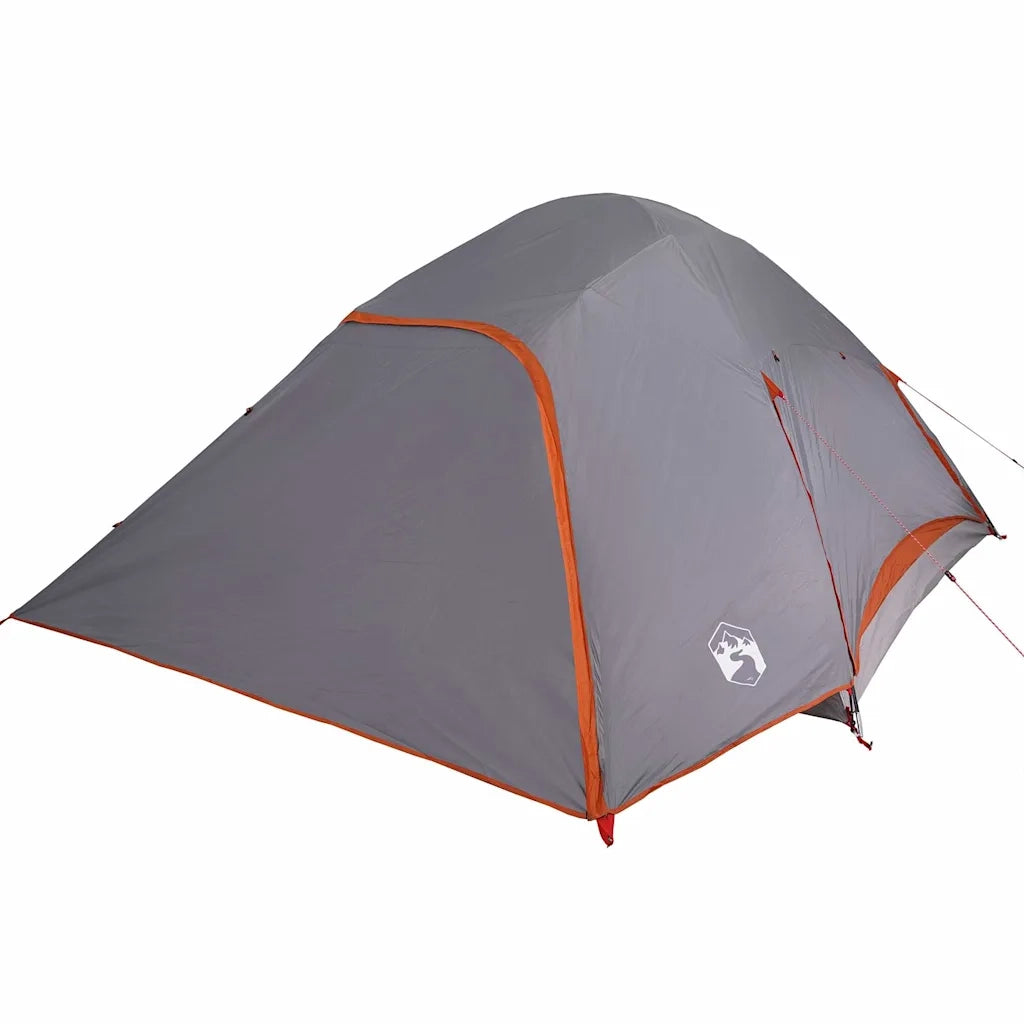 Tenda da Campeggio a Cupola 4 Persone-Tenda per Escursionismo Grigia Impermeabile