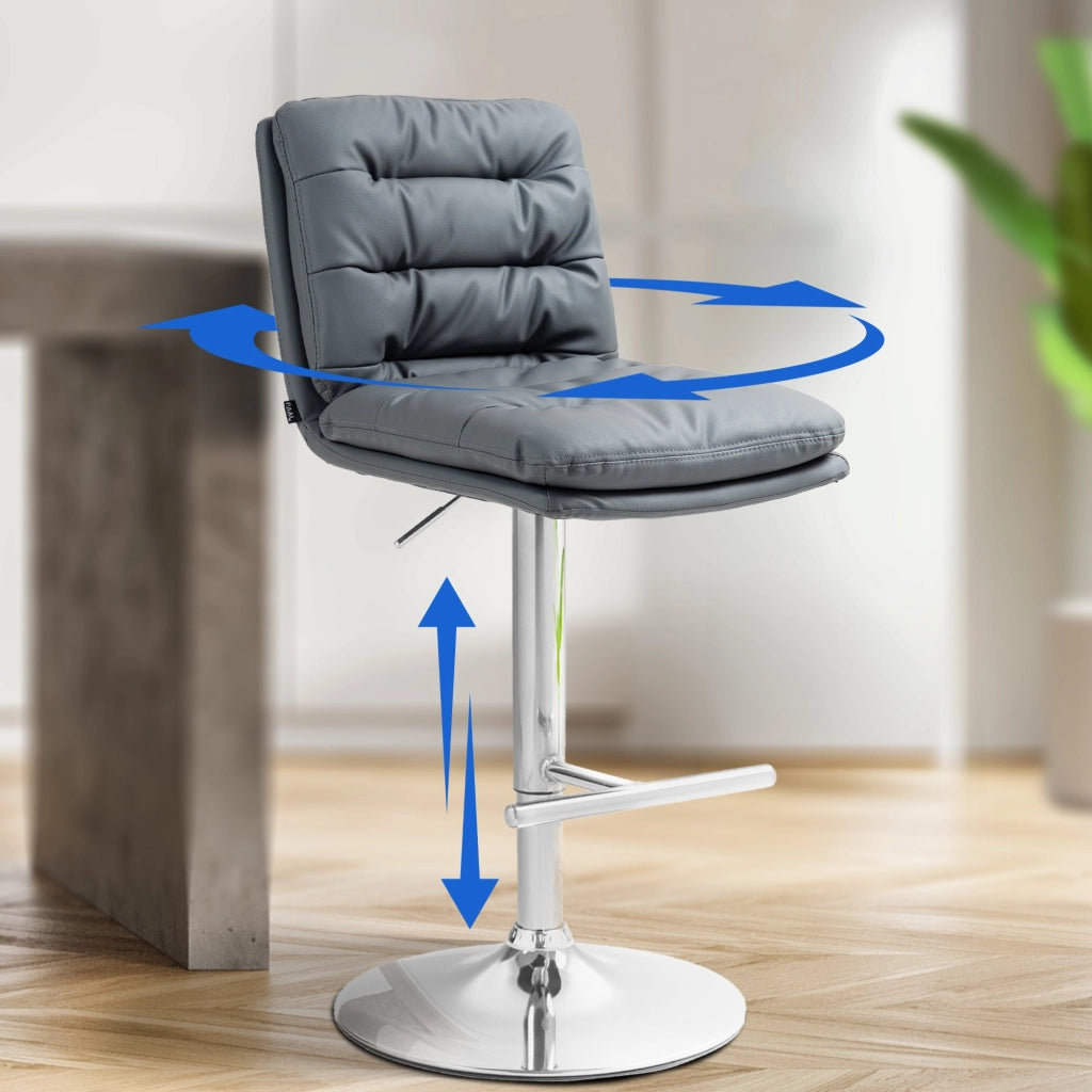 Set di 2 sgabelli bar Damar in ecopelle cromo 4