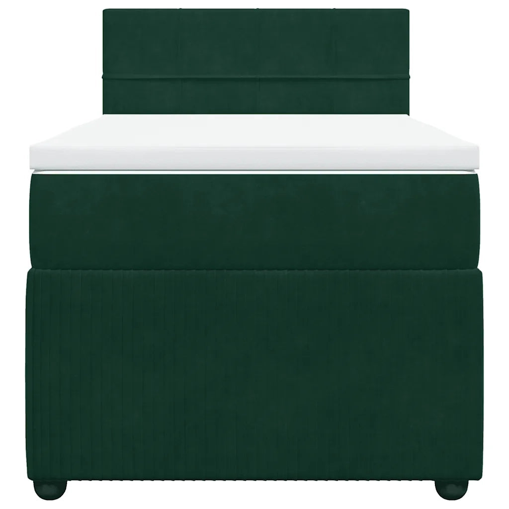 Giroletto a Molle con Materasso Verde Scuro 80x200 cm Velluto 3289893