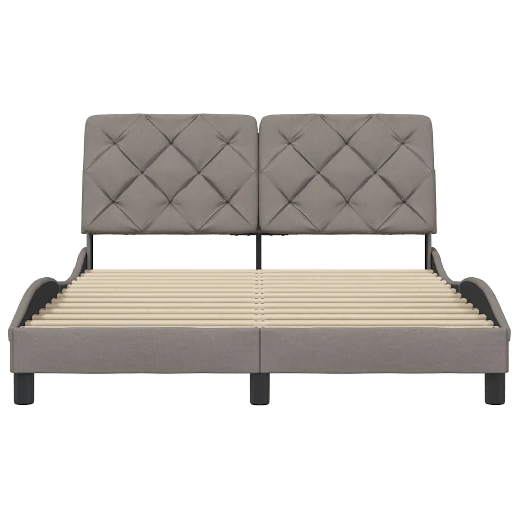 Giroletto senza Materasso-Struttura Letto Tortora 140x190 cm in Tessuto 885659