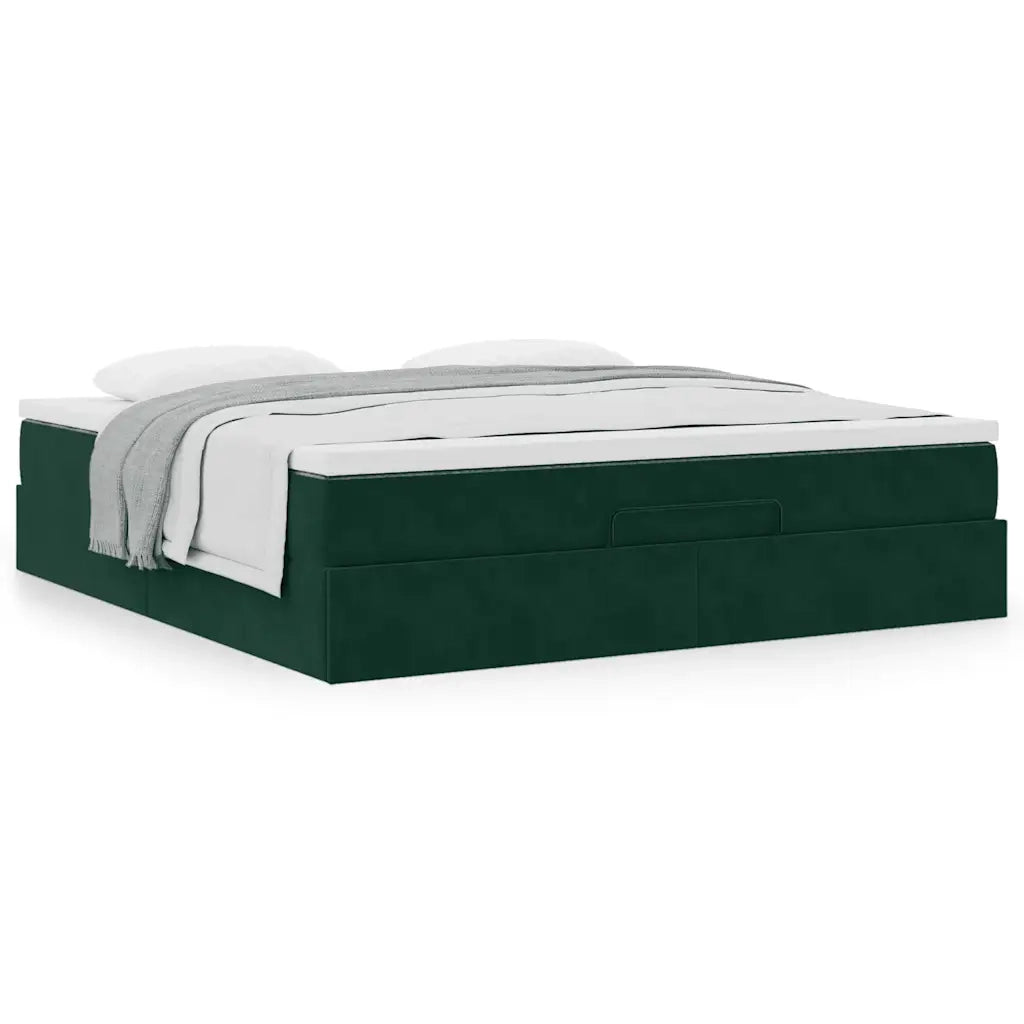 Struttura Letto Pouf con Materasso 180x200 cm in Velluto 3311204