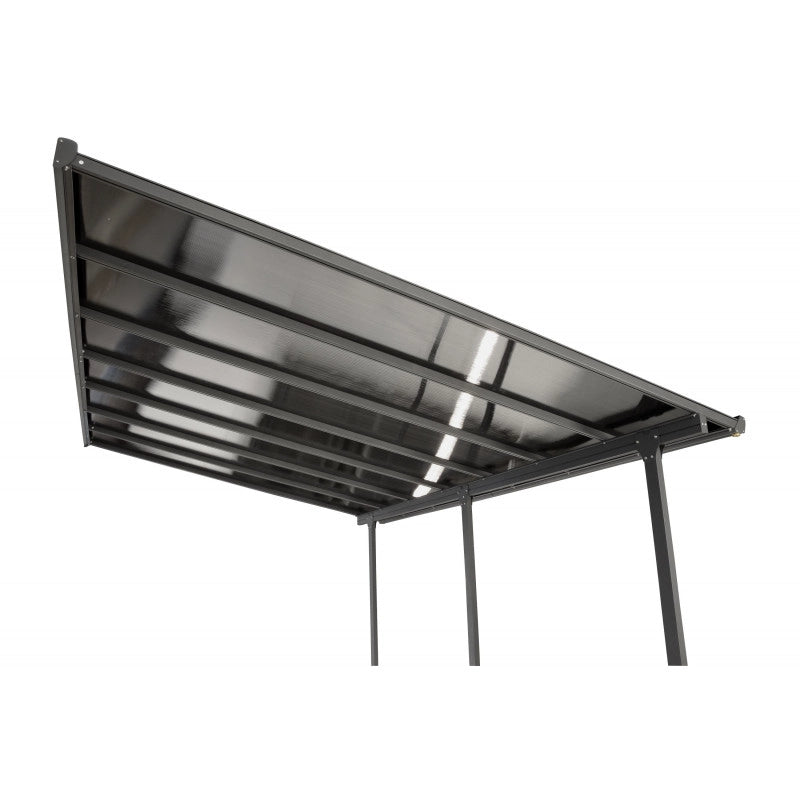 Tettoia addossata in alluminio 501x307 cm – Pergola con copertura in policarbonato 6 mm anti-UV – TT3050AL Foresta