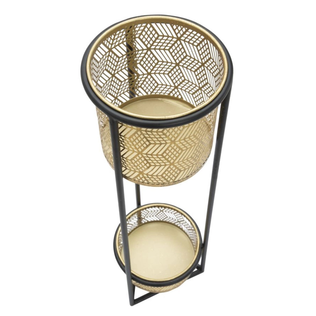 Vaso per Piante VKH685, Oro, Metallo, 23x23x80 cm